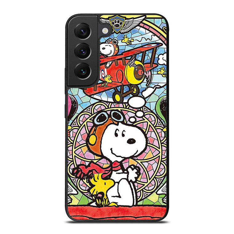 SNOOPY THE PEANUTS GLASS ART Samsung Galaxy S22 Plus Case Cover
