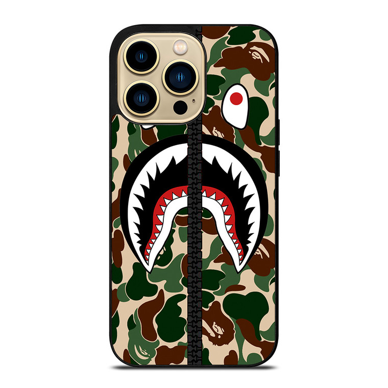 BAPE SHARK CAMO ZIP iPhone 14 Pro Max Case Cover