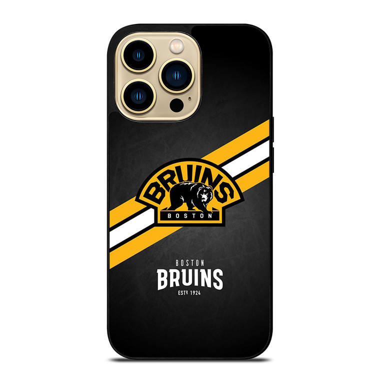 BOSTON BRUINS STRIPE LOGO iPhone 14 Pro Max Case Cover