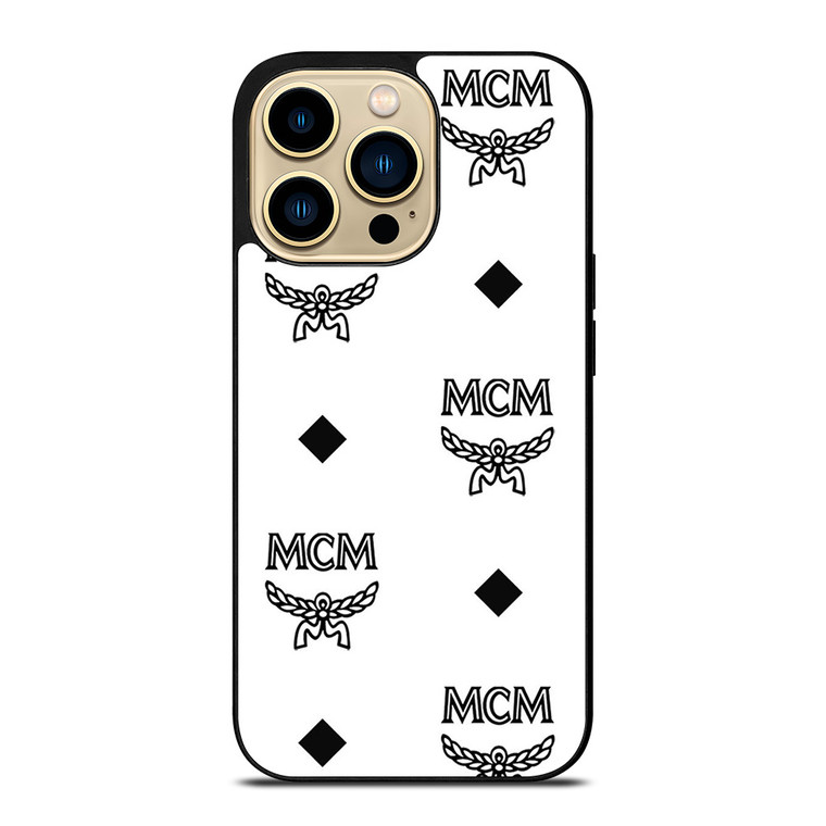 MCM WORLDWIDE LOGO WHITE iPhone 14 Pro Max Case Cover