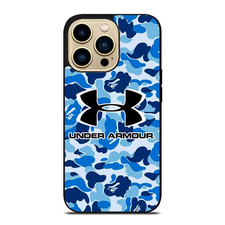UNDER ARMOUR BLUE CAMO BAPE iPhone 14 Pro Max Case Cover