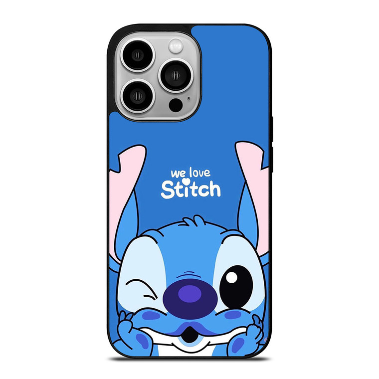 WE LOVE STITCH AND LILO CARTOON iPhone 14 Pro Case Cover