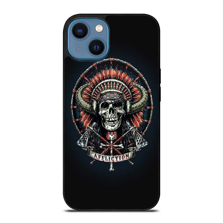 AFFLICTION INDIAN SKULL iPhone 14 Case Cover