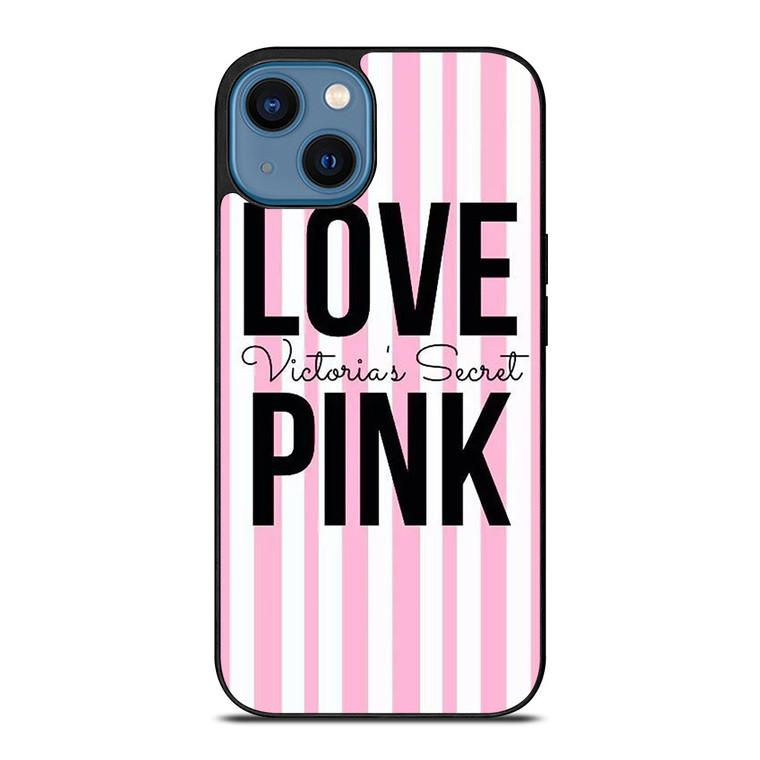 LOVE VICTORIA'S SECRET PINK LOGO iPhone 14 Case Cover