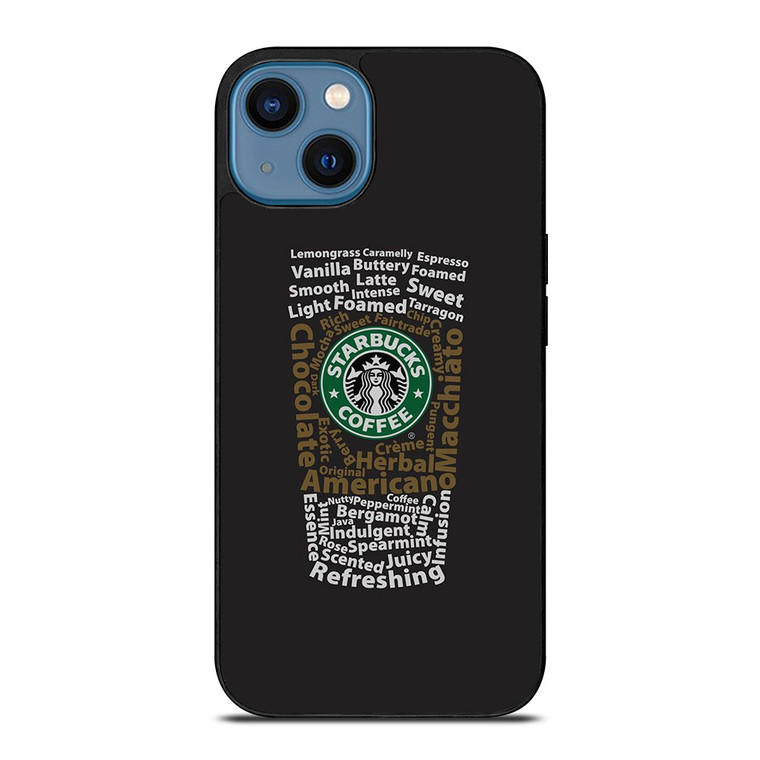 STARBUCKS COFFEE ART TYPOGRAPHY iPhone 14 Case Cover