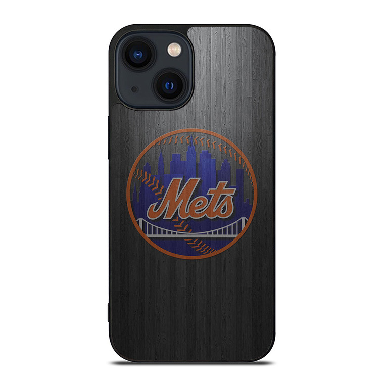 NEW YORK METS WOODEN LOGO iPhone 14 Plus Case Cover