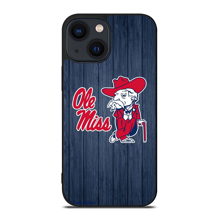 OLE MISS WOODEN LOGO iPhone 14 Plus Case Cover