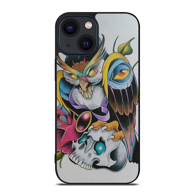 SUGAR SCHOOL OWL TATTOO iPhone 14 Plus Case Cover