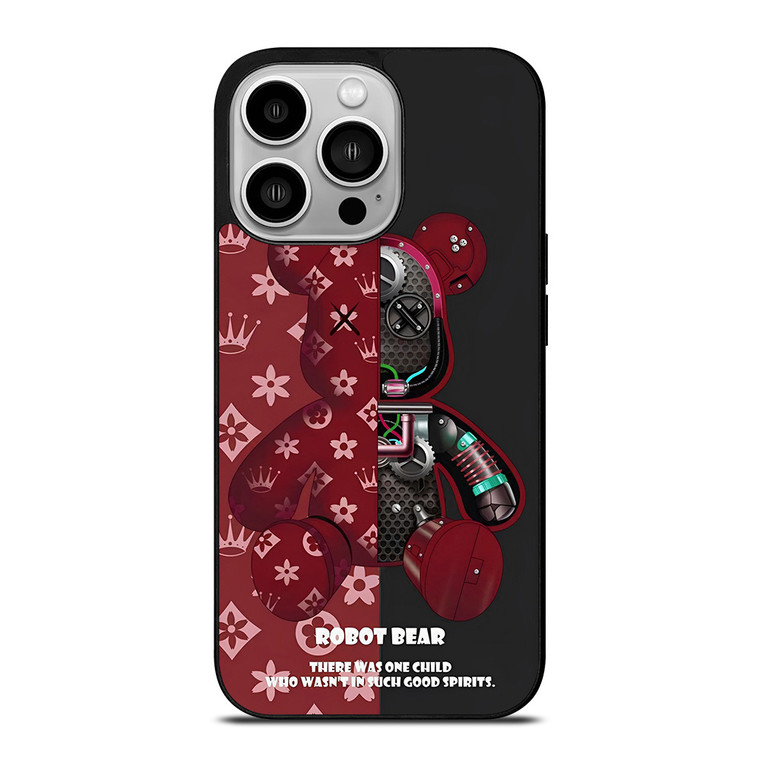 BEAR BRICK KAWS ROBOT RED iPhone 14 Pro Case Cover
