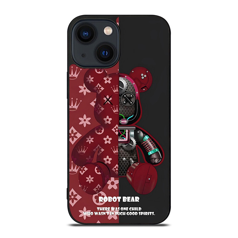 BEAR BRICK KAWS ROBOT RED iPhone 14 Plus Case Cover