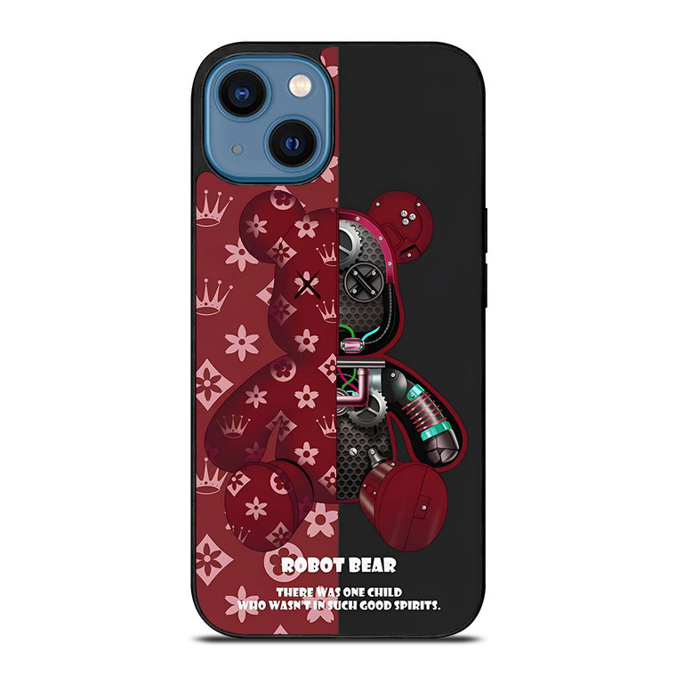 BEAR BRICK KAWS ROBOT RED iPhone 14 Case Cover