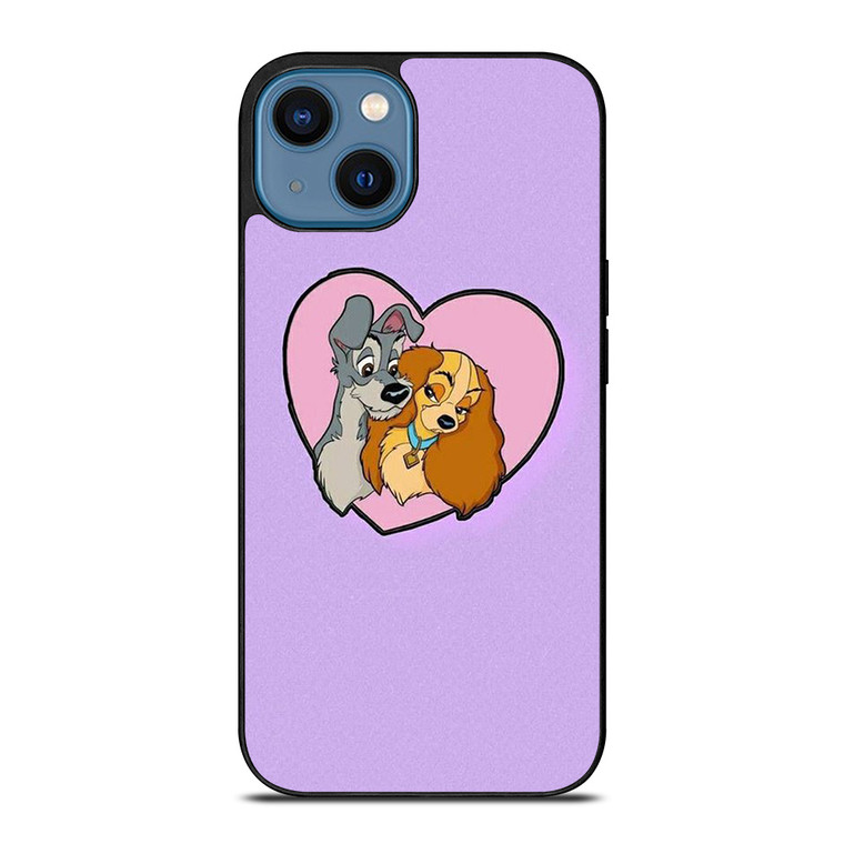 CARTOON LADY AND THE TRAMP DISNEY IN LOVE iPhone 14 Case Cover