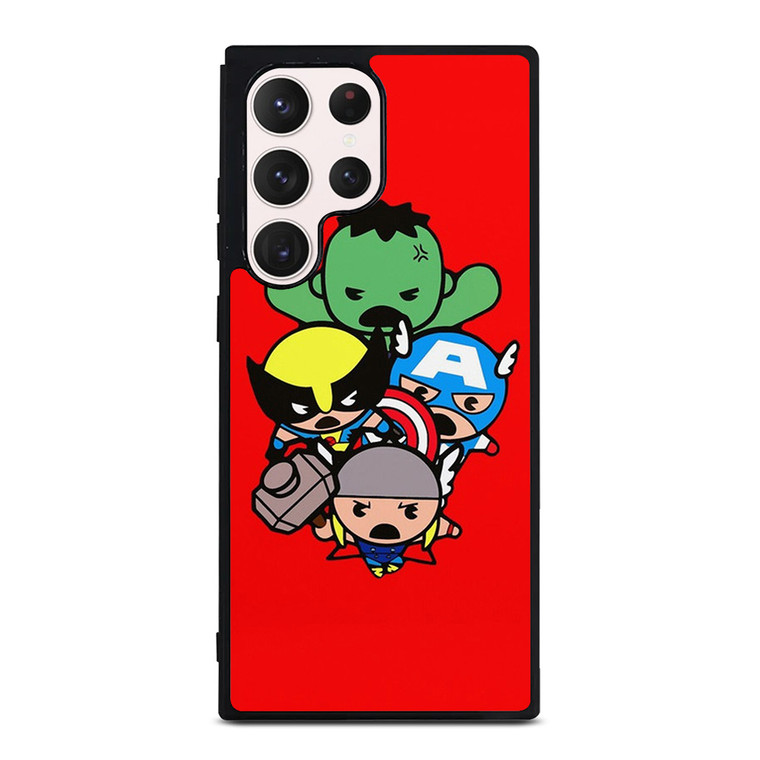 KAWAII CAPTAIN AMERICA HULK THOR WOLVERINE Marvel Avengers Samsung Galaxy S23 Ultra Case Cover