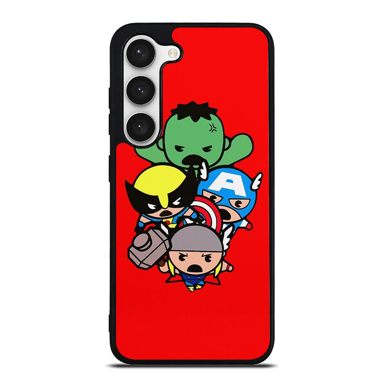 KAWAII CAPTAIN AMERICA HULK THOR WOLVERINE Marvel Avengers Samsung Galaxy S23 Case Cover