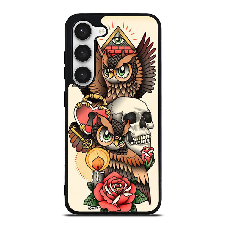 OWL STEAMPUNK ILLUMINATI TATTOO Samsung Galaxy S23 Case Cover