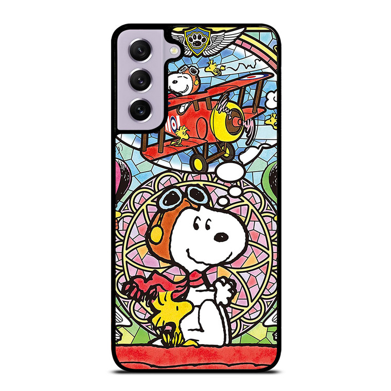 SNOOPY THE PEANUTS GLASS ART Samsung Galaxy S21 FE Case Cover