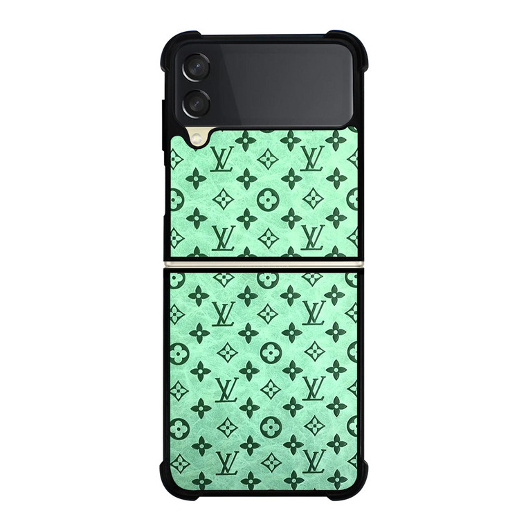 LOUIS VUITTON LOGO GREEN ICON PATTERN Samsung Galaxy Z Flip 3 Case Cover