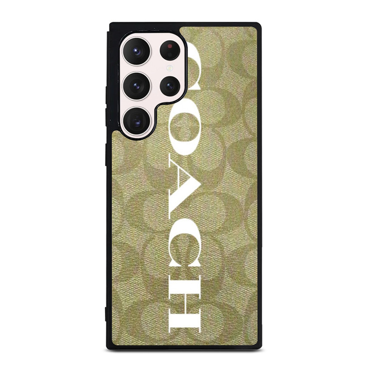 COACH NEW YORK GREEN LOGO PATTERN Samsung Galaxy S23 Ultra Case Cover