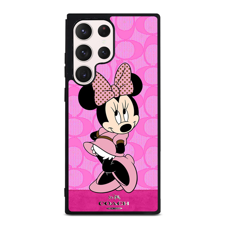 COACH NEW YORK PINK LOGO MINNIE MOUSE DISNEY Samsung Galaxy S23 Ultra Case Cover