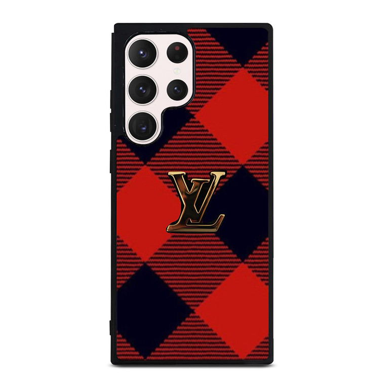 LOUIS VUITTON LV LOGO PATTERN RED Samsung Galaxy S23 Ultra Case Cover