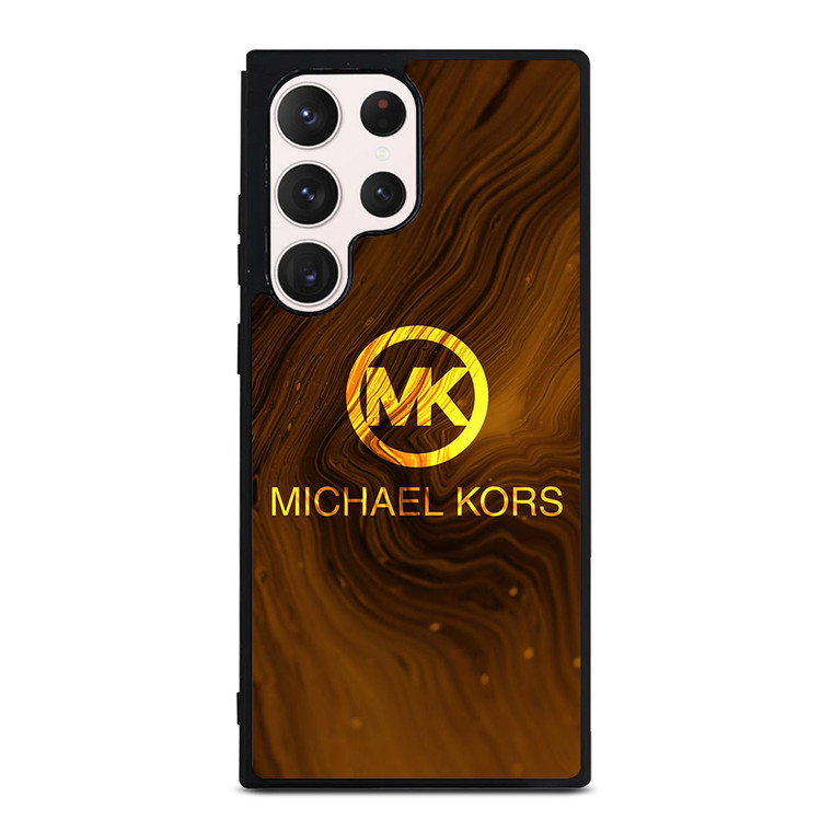 MICHAEL KORS GOLDEN MARBLE LOGO ICON Samsung Galaxy S23 Ultra Case Cover