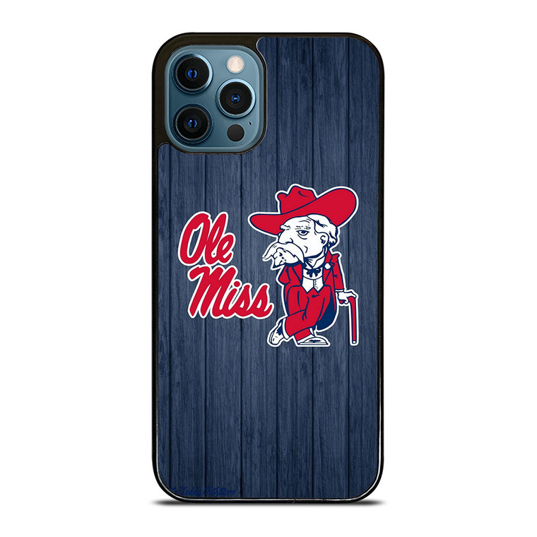 OLE MISS WOODEN LOGO iPhone 12 Pro Case Cover