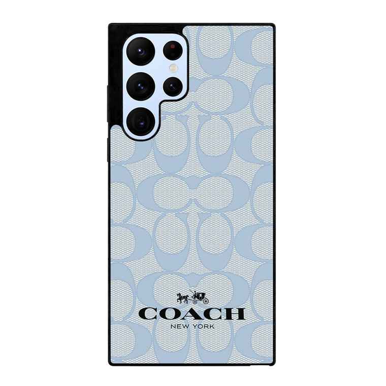 COACH NEW YORK BLUE LOGO PATTERN Samsung Galaxy S22 Ultra Case Cover