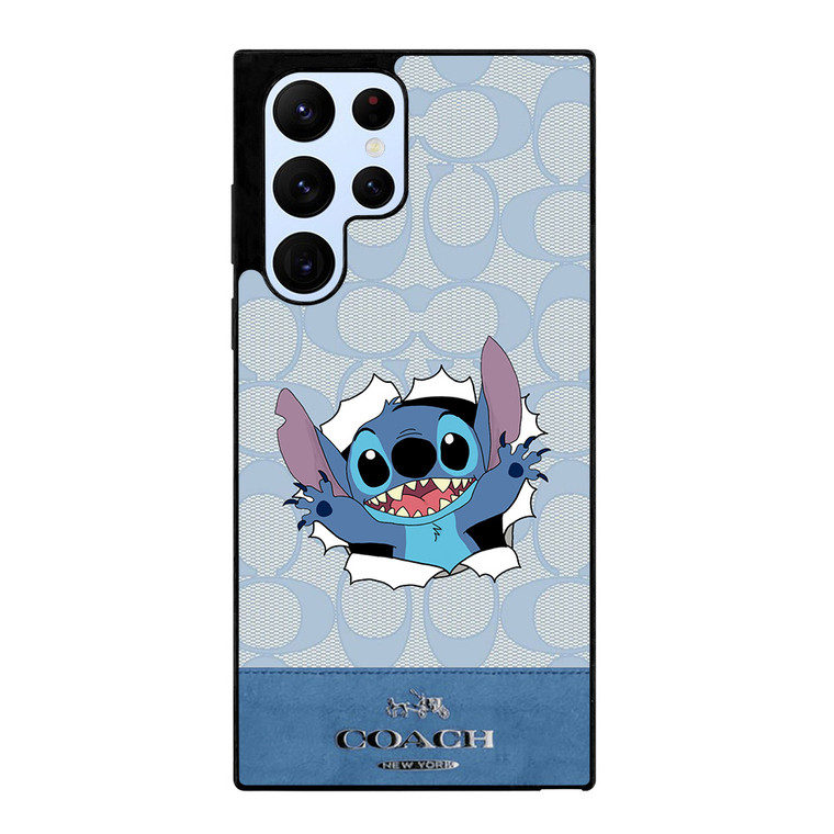 COACH NEW YORK LOGO DISNEY STITCH Samsung Galaxy S22 Ultra Case Cover