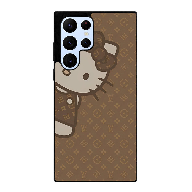 LOUIS VUITTON LV PATTERN LOGO HELLO KITTY Samsung Galaxy S22 Ultra Case Cover