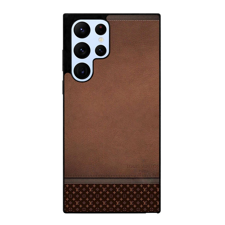 LV LOUIS VUITTON LOGO BROWN LEATHER BAG Samsung Galaxy S22 Ultra Case Cover