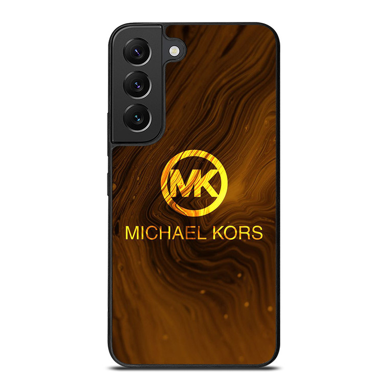 MICHAEL KORS GOLDEN MARBLE LOGO ICON Samsung Galaxy S22 Plus Case Cover