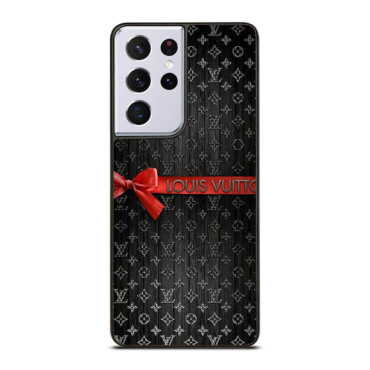 LOUIS VUITTON LV LOGO PATTERN RED RIBBON Samsung Galaxy S21 Ultra Case Cover