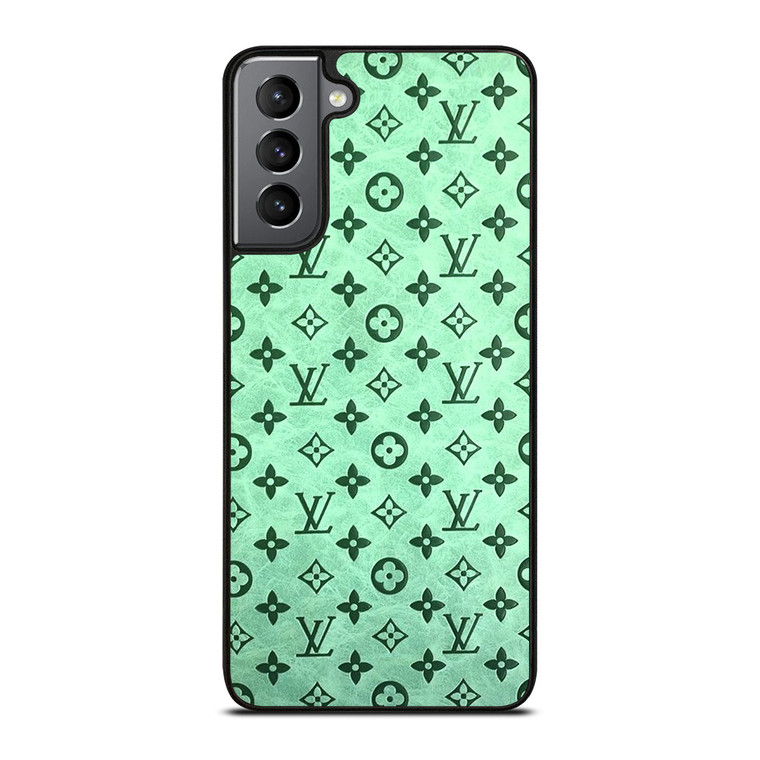 LOUIS VUITTON LOGO GREEN ICON PATTERN Samsung Galaxy S21 Plus Case Cover