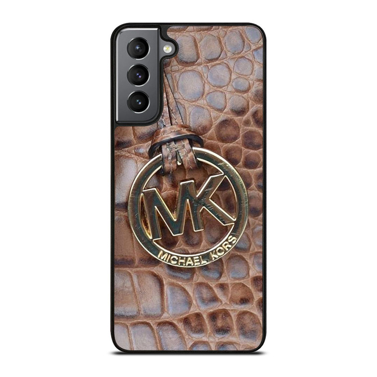 MICHAEL KORS BROWN LEATHER Samsung Galaxy S21 Plus Case Cover