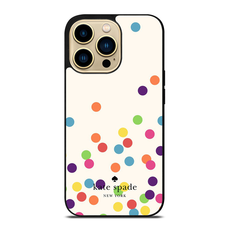 KATE SPADE NEW YORK LOGO COLORFUL POLKADOTS ICON iPhone 14 Pro Max Case Cover