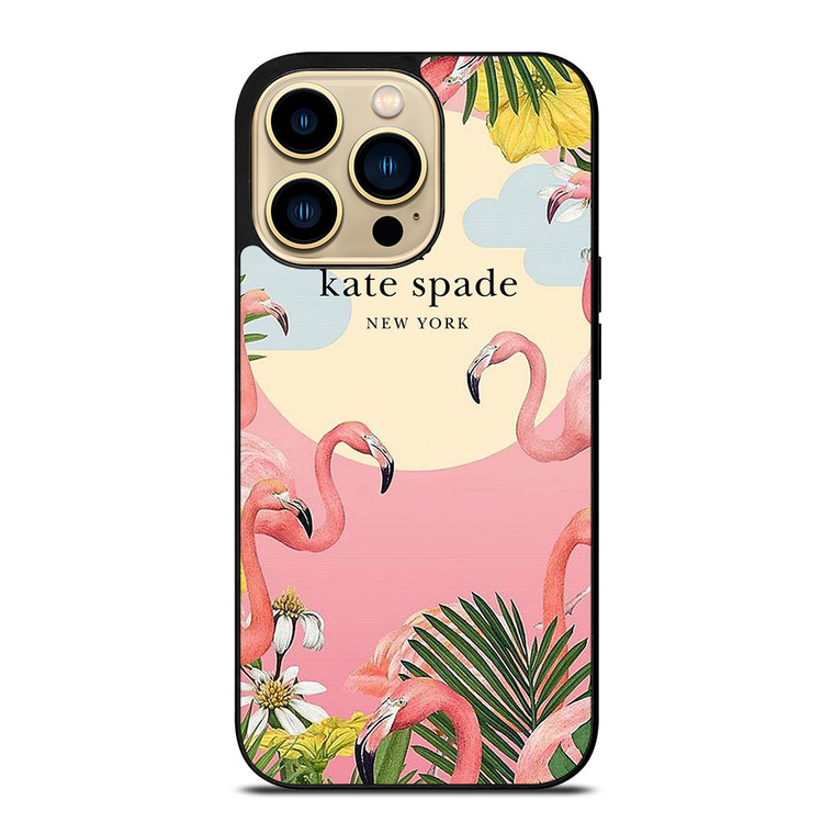 KATE SPADE NEW YORK LOGO FLORAL FLAMENGOS iPhone 14 Pro Max Case Cover