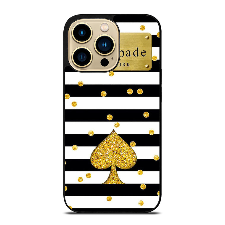 KATE SPADE NEW YORK LOGO GOLDEN POLKADOTS ICON iPhone 14 Pro Max Case Cover