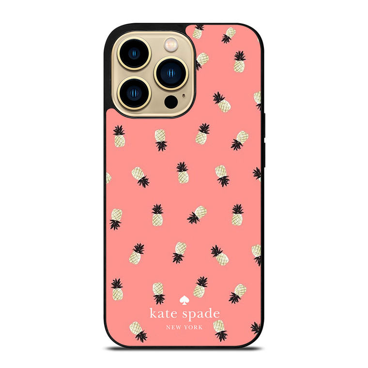 KATE SPADE NEW YORK LOGO PINK PINEAPPLES ICON iPhone 14 Pro Max Case Cover