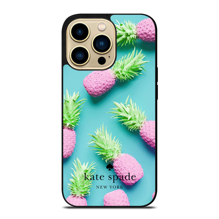KATE SPADE NEW YORK LOGO SUMMER PINEAPPLE ICON iPhone 14 Pro Max Case Cover