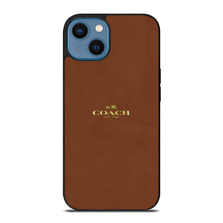 COACH NEW YORK LOGO BROWN iPhone 14 Case Cover