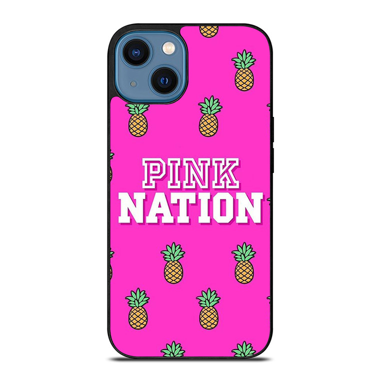 PINK NATION VICTORIA'S SECRET LOGO PINEAPPLE iPhone 14 Case Cover