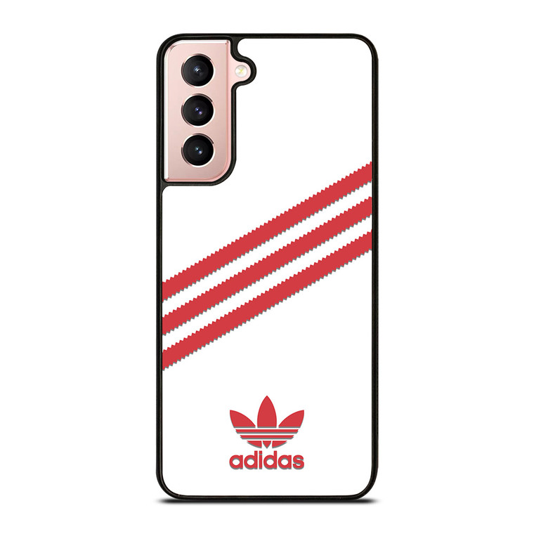 ADIDAS ORIGINALS STRIPES WHITE RED Samsung Galaxy S21 Case Cover