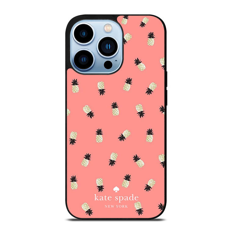 KATE SPADE NEW YORK LOGO PINK PINEAPPLES ICON iPhone 13 Pro Max Case Cover