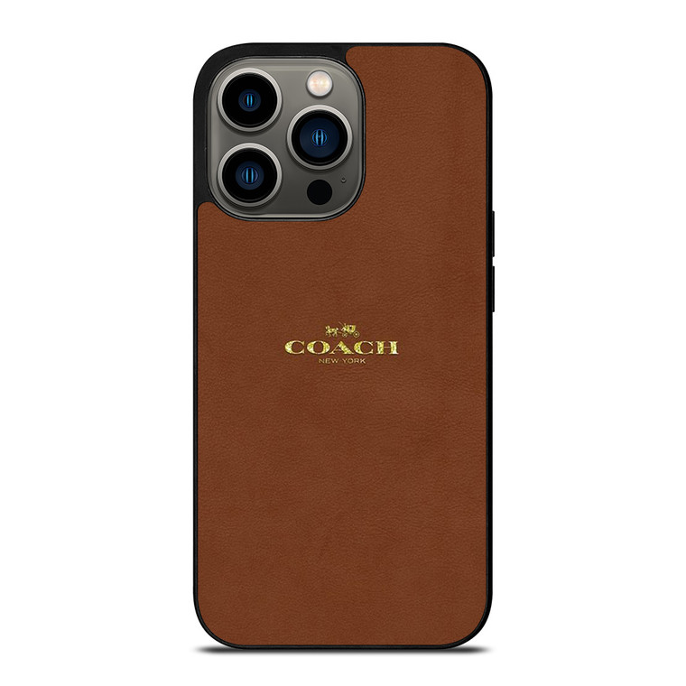 COACH NEW YORK LOGO BROWN iPhone 13 Pro Case Cover