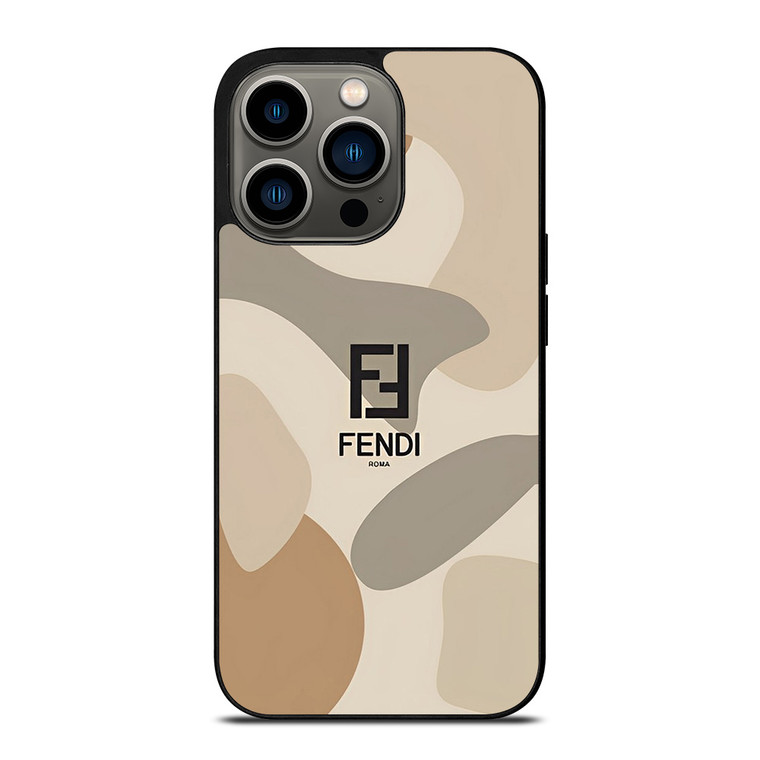 FENDI ROMA LOGO CAMO iPhone 13 Pro Case Cover