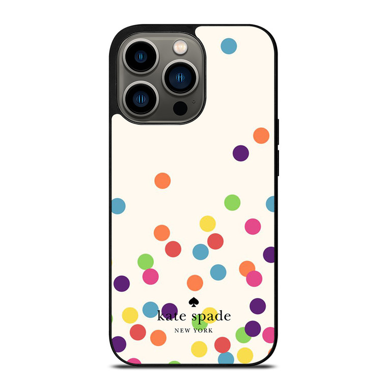 KATE SPADE NEW YORK LOGO COLORFUL POLKADOTS ICON iPhone 13 Pro Case Cover
