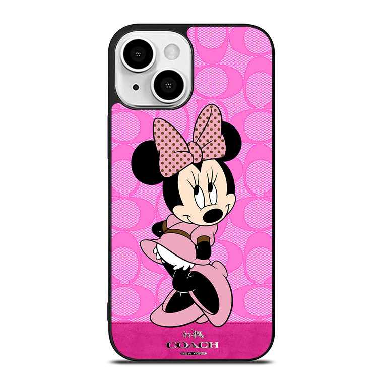 COACH NEW YORK PINK LOGO MINNIE MOUSE DISNEY iPhone 13 Mini Case Cover