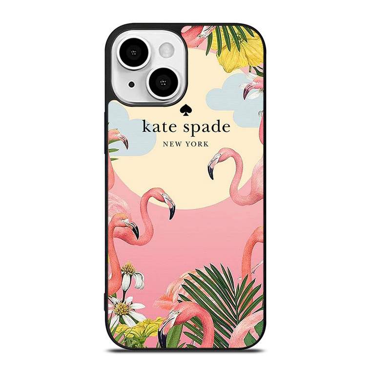 KATE SPADE NEW YORK LOGO FLORAL FLAMENGOS iPhone 13 Mini Case Cover