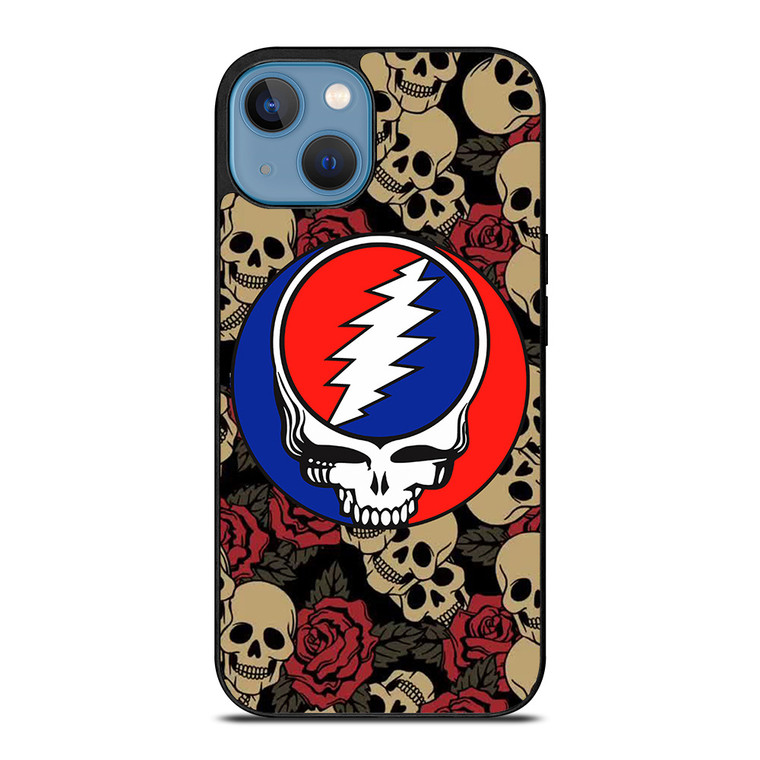 GREATEFUL DEAD BAND ICON SKULL AND ROSE iPhone 13 Case Cover