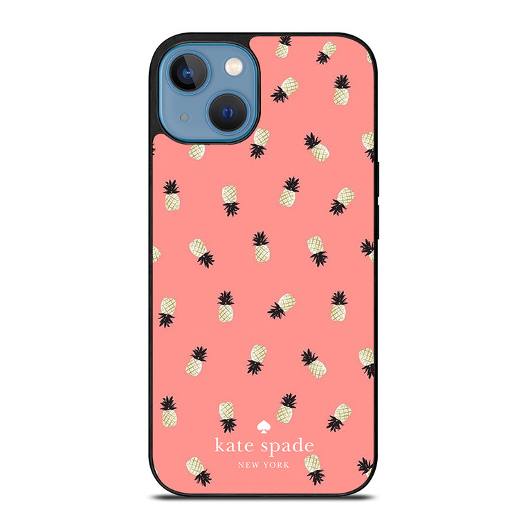 KATE SPADE NEW YORK LOGO PINK PINEAPPLES ICON iPhone 13 Case Cover